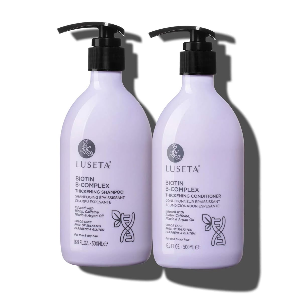 Luseta B-Complex Biotin Shampoo & Conditioner Set for Hair Growth & Thinning Hair - 16.9oz x 2 (Pack of 1) - Strengthening & Volumizing Hair Care for Women & Men - Daily Use for All Hair Types - Perfect for Home & Salon Use