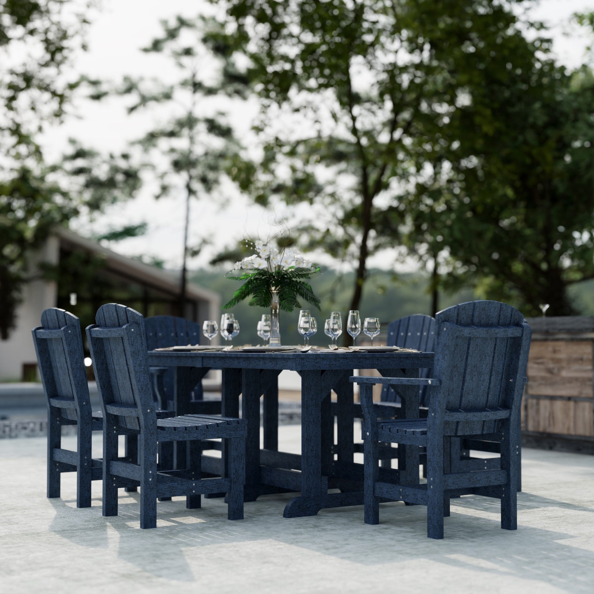 Heritage 7-Piece 44x72 Inch Dining Table Set with Chairs - Perfect for Family Gatherings, Dinner Parties & Outdoor Entertaining