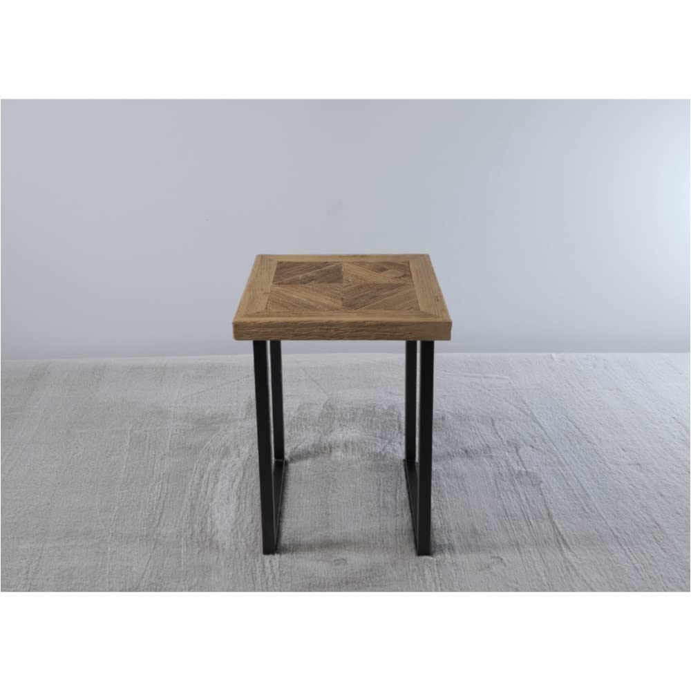 16-Inch Small End Table for Living Room - Wooden Top & Metal Legs Sofa Bedside Table - Perfect for Living Room, Bedroom, or Office Use