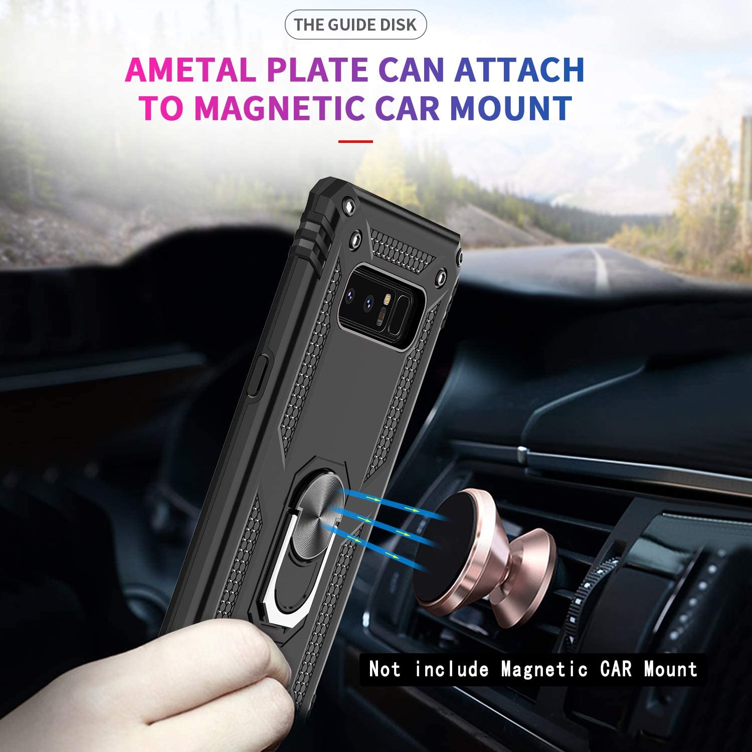 Samsung Galaxy Note 8 Case - Shockproof Protective Phone Cover [Black] for Work, Travel & Everyday Use