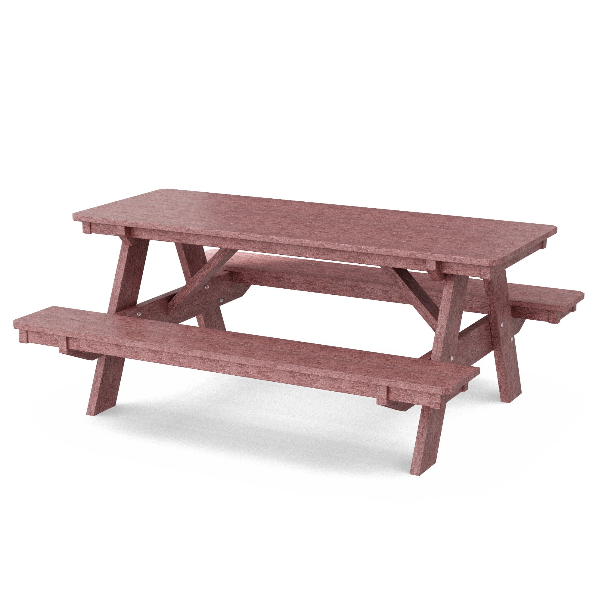 Heritage 72 Inch Outdoor Picnic Table with Attached Benches - Durable All-Weather Patio Furniture for Backyard, Garden, and Park Gatherings
