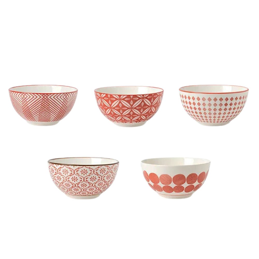 Premium Katsu Ceramic Bowls Set of 5 - Durable Stoneware for Soup, Salad & Rice - Perfect for Family Dinners & Japanese Cuisine
