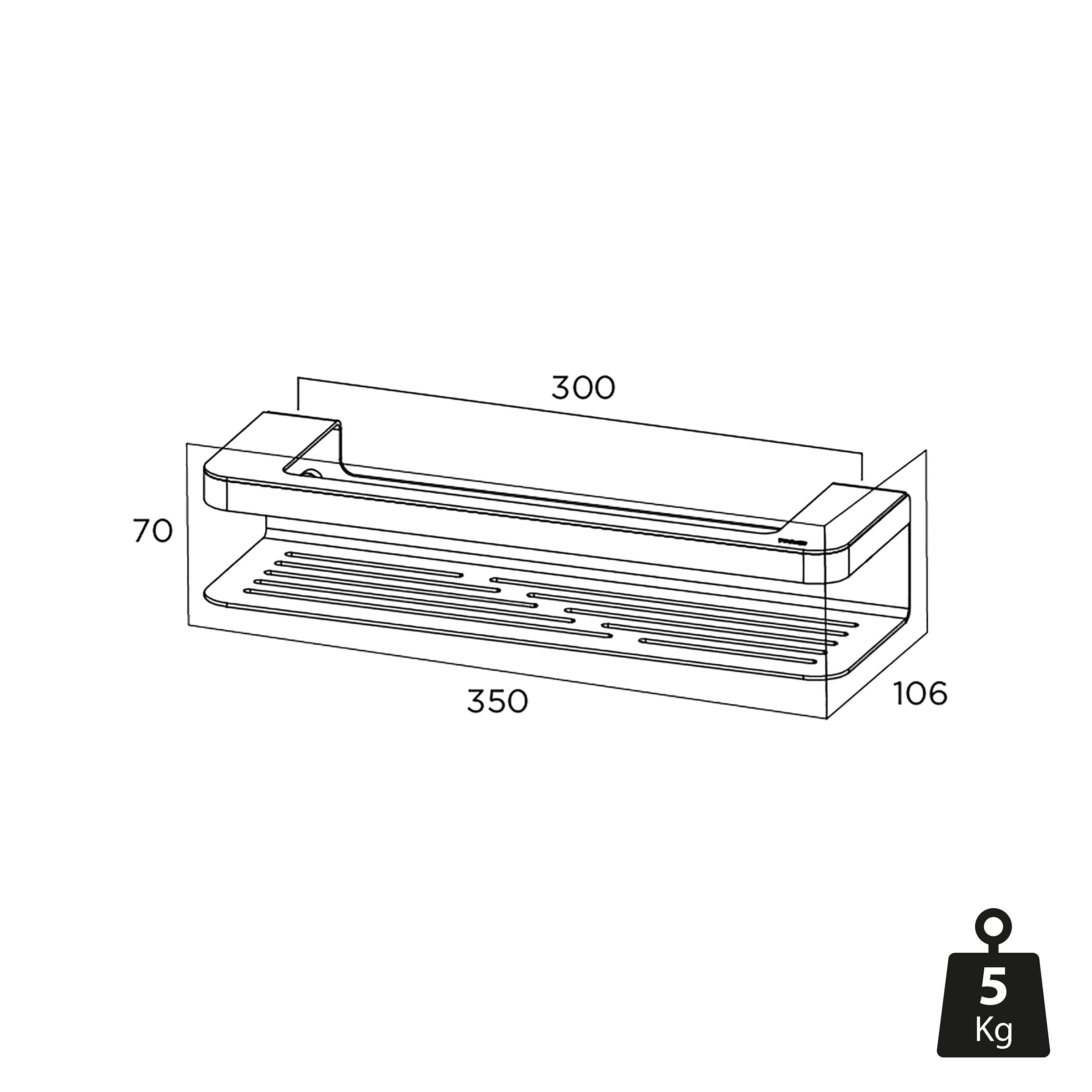 Brushed Stainless Steel Shower Caddy Basket - 13.8