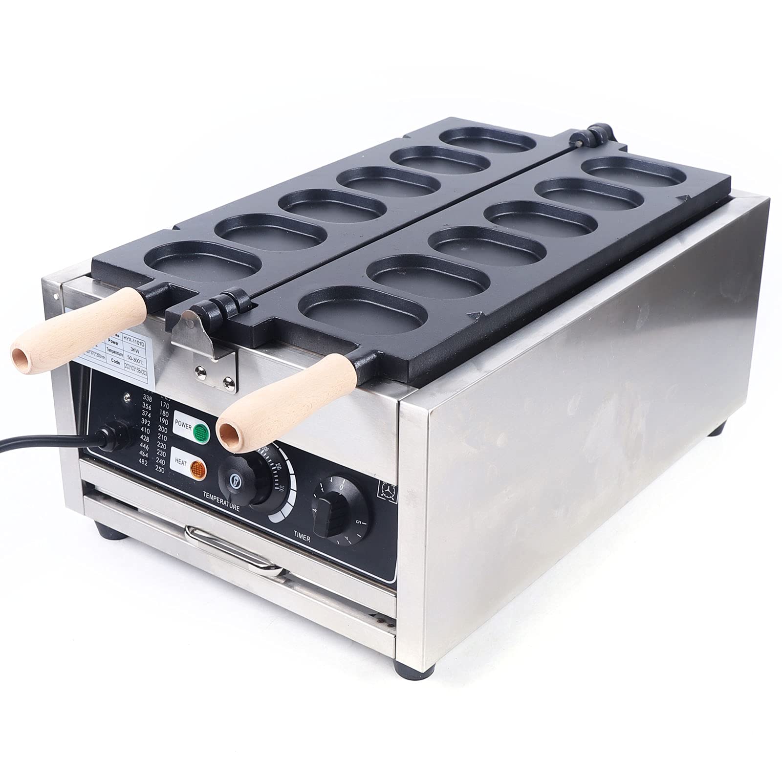 DNYSYSJ 3000W Commercial Electric Egg Bread Maker Machine - Non-Stick Waffle Cooking Appliance for Kiosks, Canteens & Restaurants - Perfect for Breakfast, Snack Shops and Food Trucks