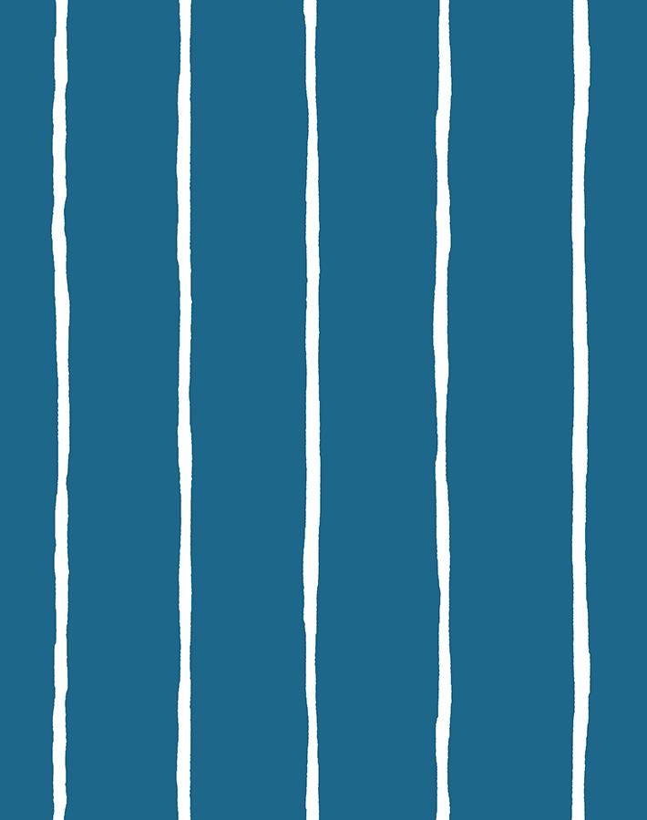 Wallshoppe 'Get In Line' Wallpaper in Cadet Blue - Modern Geometric Peel & Stick Wallpaper for Living Room, Bedroom, or Office Decor