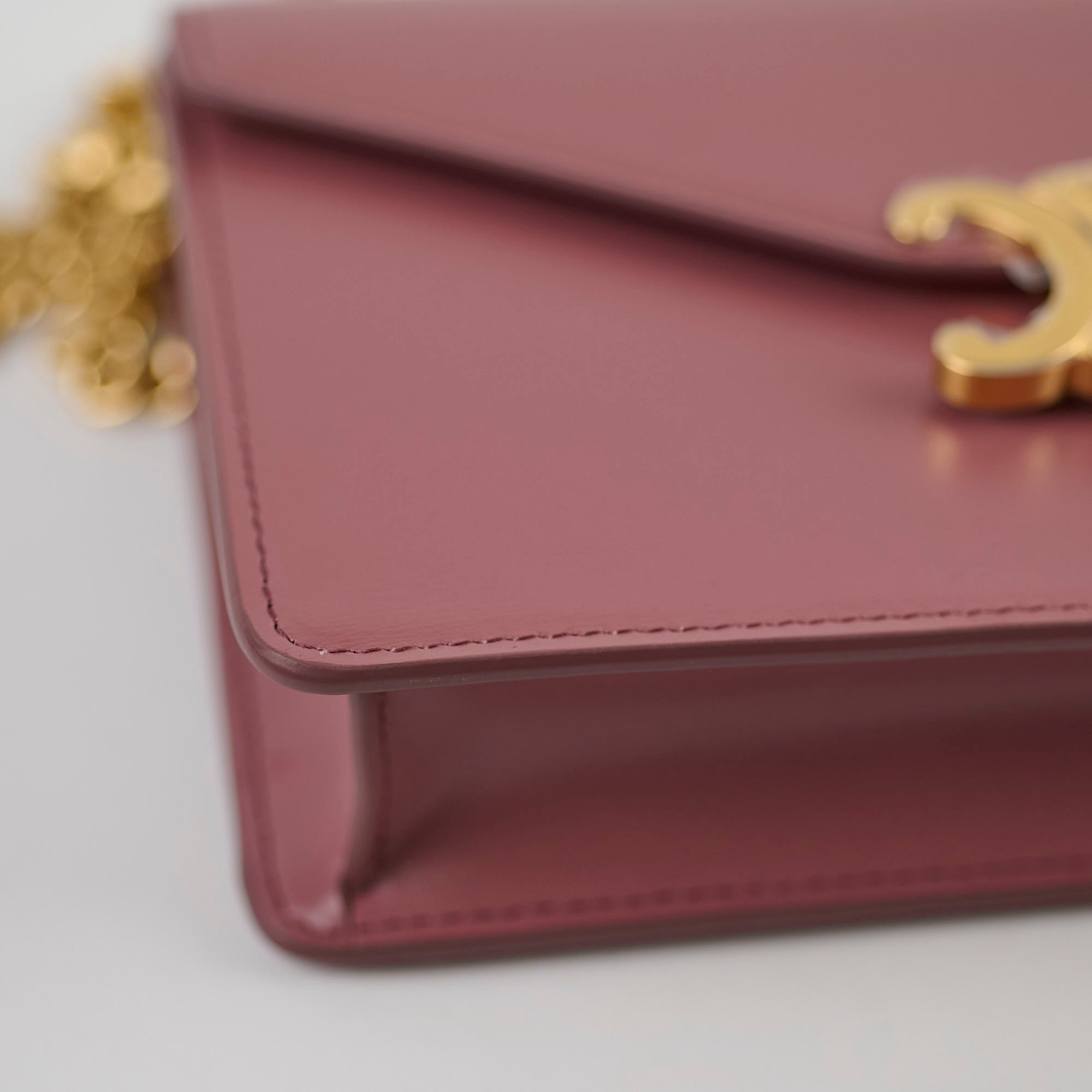 Celine Margo Wallet On Chain - Vintage Rose Pink Crossbody Bag for Women | Perfect for Evening Parties, Date Nights & Travel