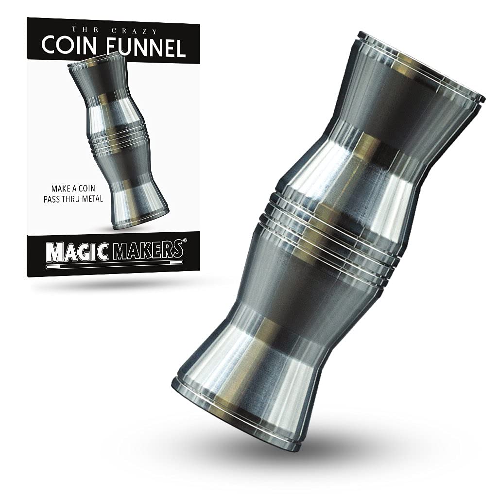Magic Makers Easy to Master Coin Tricks with Coin Funnel Illusion - Professional Magic Set for Beginners & Adults - Perfect for Street Performances, Parties & Family Entertainment