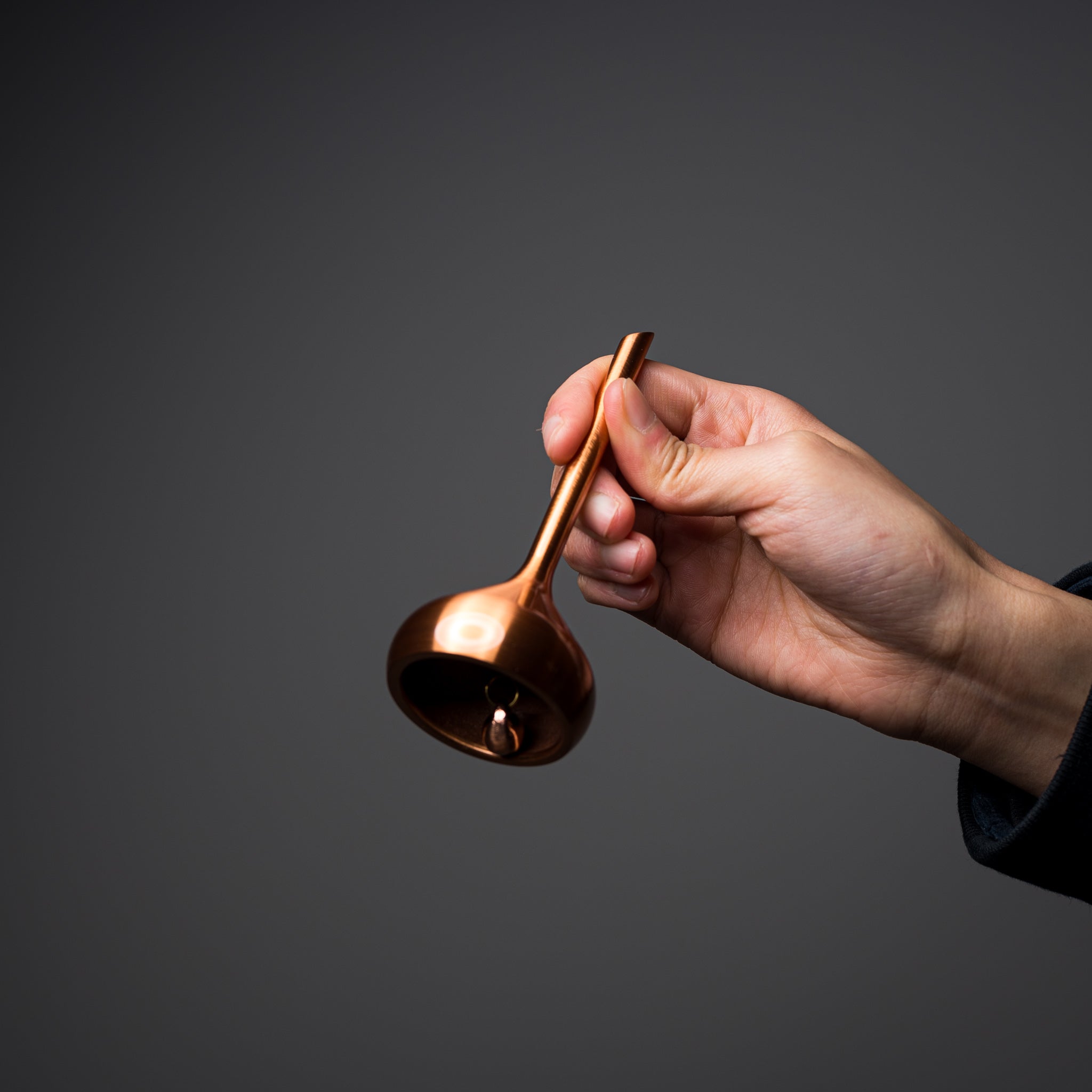 NOUSAKU Brass Hand Bell - Onion Design in Pink Gold - Japanese Craftsmanship for Home Decor, Meditation & Gift Giving