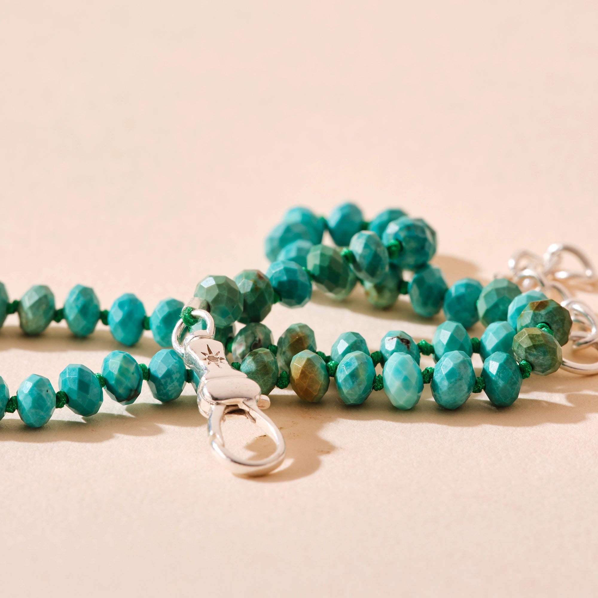 Turquoise Beaded Anklet with Sterling Silver, Natural Turquoise & Brilliant Diamonds – Perfect for Beach Vacations, Boho Fashion & Summer Accessories