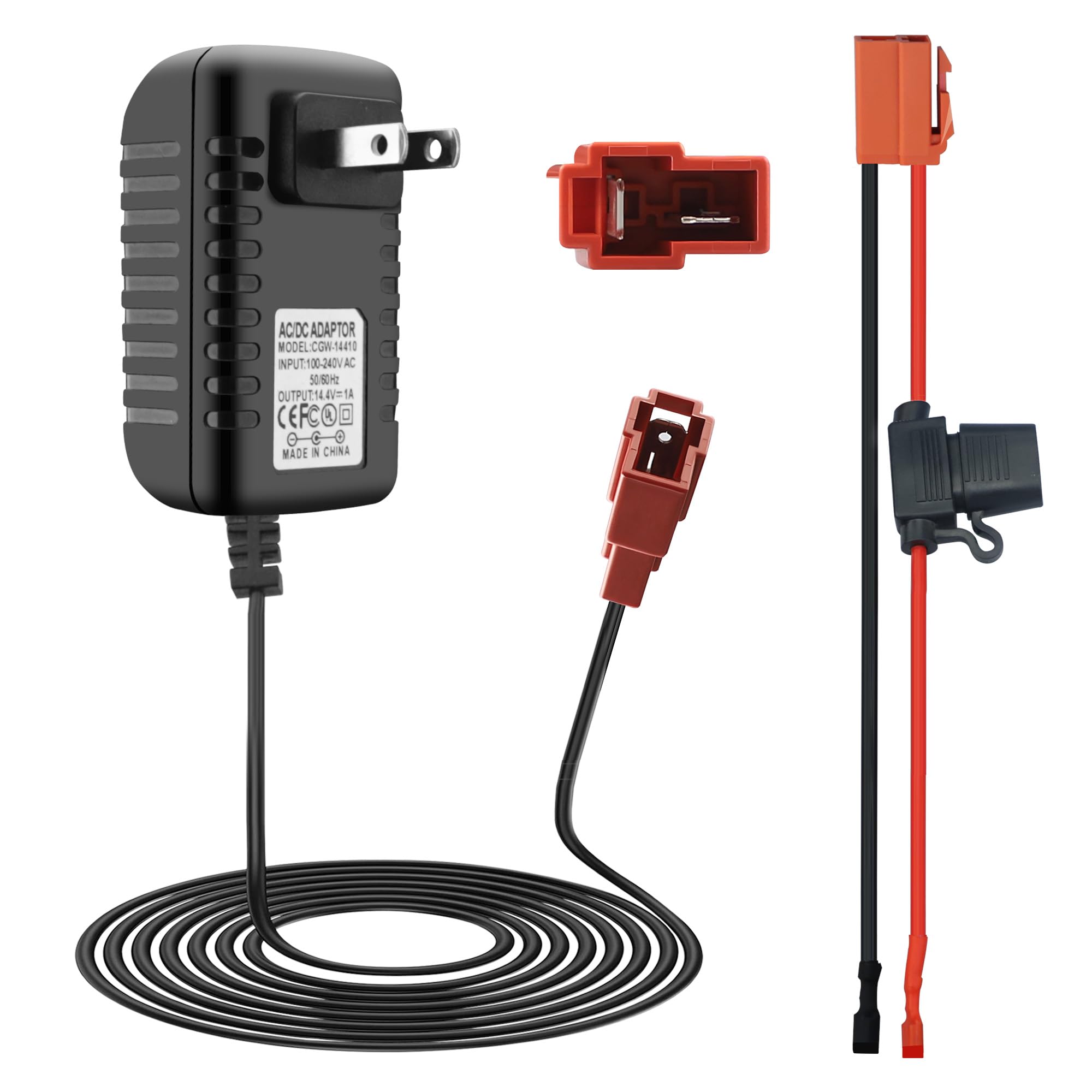 12V Ride On Toy Battery Charger with Square Plug - 12 Volt Power Adapter for Kids Electric Cars, Ride On Toys & Wire Harness Connector - Perfect for Charging Children's Ride-On Vehicles, Power Wheels & Outdoor Toys