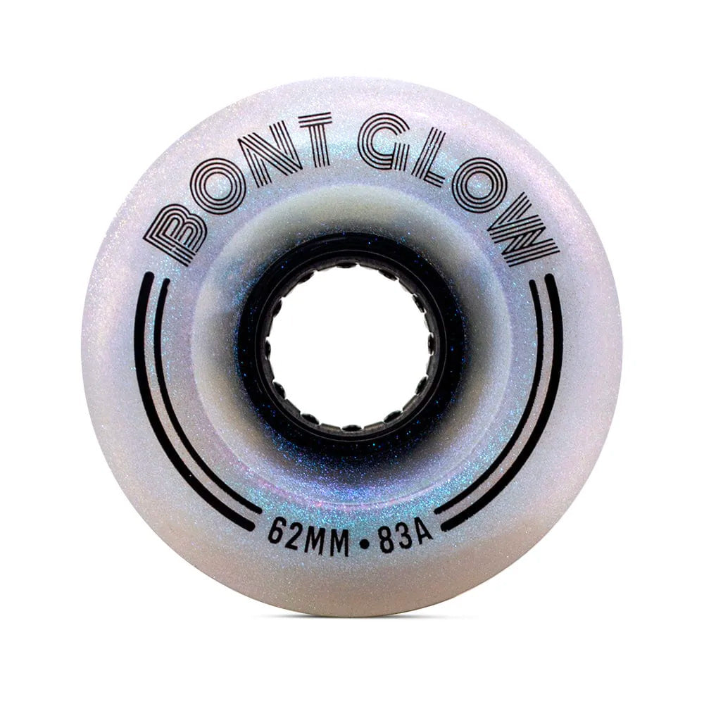 Bont Glow LED Quad Light Up Wheels - 4 Pack Set for Roller Skates, Inline Skates & Skateboards - Perfect for Night Skating, Parties & Outdoor Fun