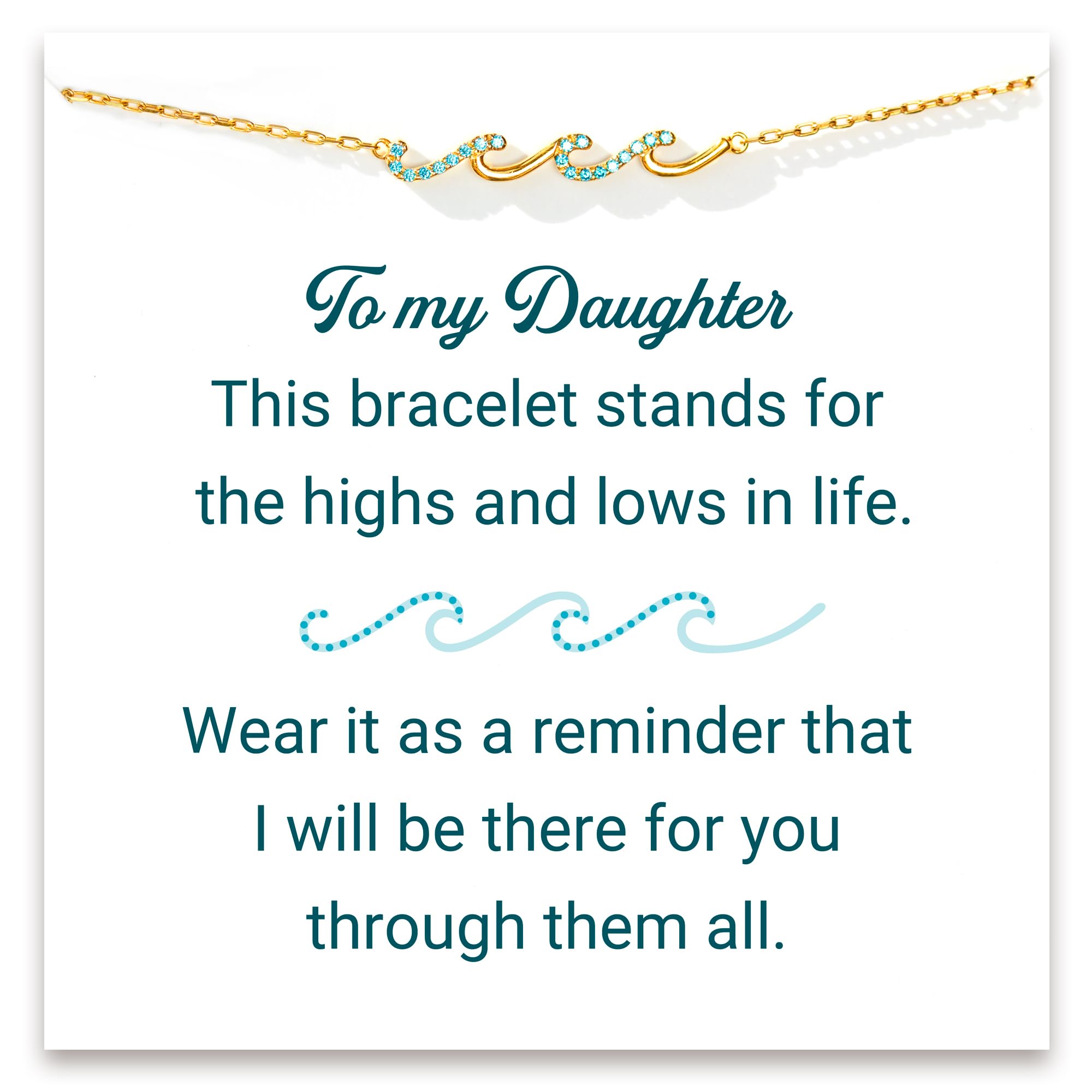 STORYJEWELLERY Wave Bracelet - Meaningful Jewelry Gift for Women, Mom, Daughter & Sister | Birthday, Mother's Day & Retirement Present | Elegant Bracelet for Everyday Wear & Special Occasions