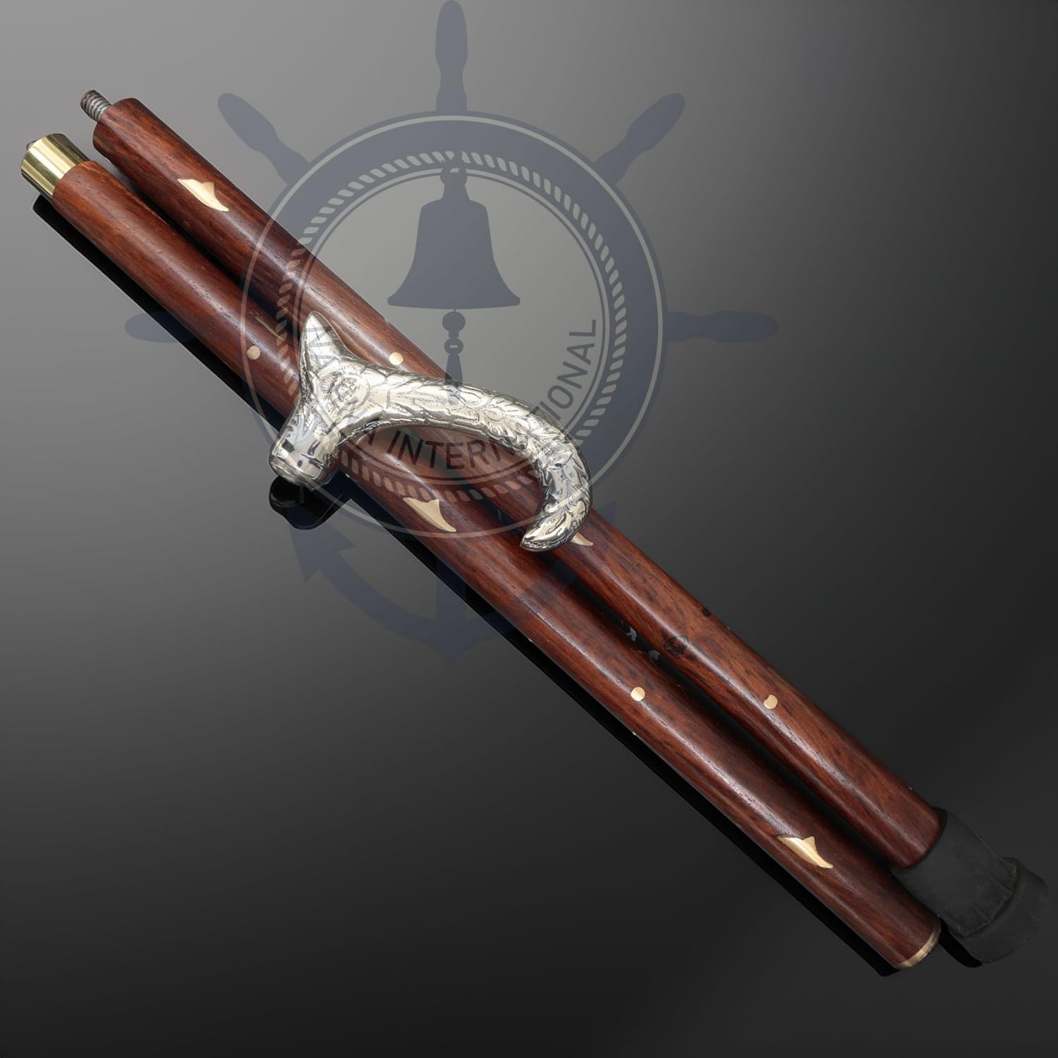 Premium Aluminum & Brass Rosewood Walking Cane - Adjustable Full Size Walking Stick for Men & Women - Ideal for Hiking, Fashion Accessory & Elderly Support