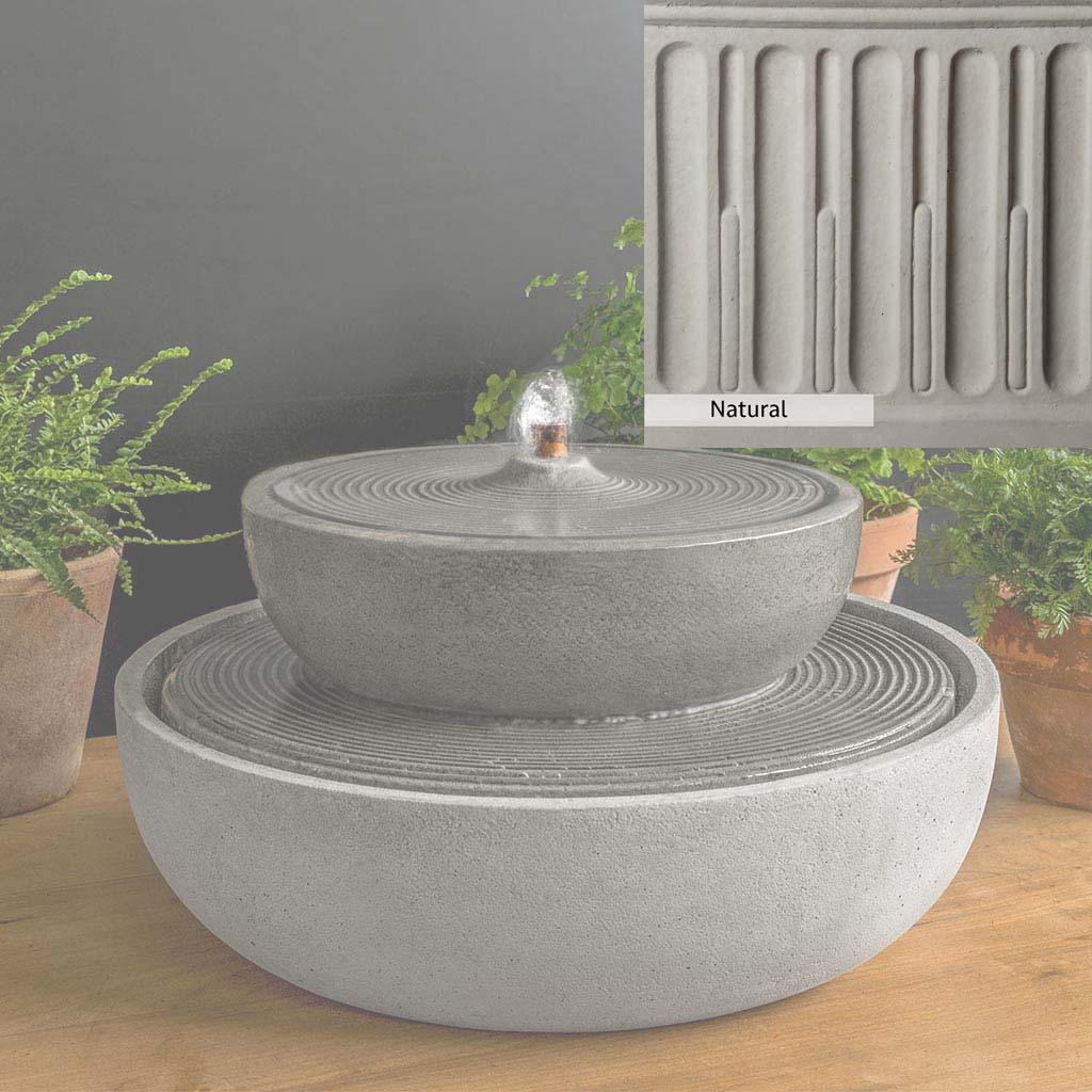 Campania International Lunas Fountain - Outdoor Garden Water Feature with LED Lights for Patio, Yard, and Landscape Decor