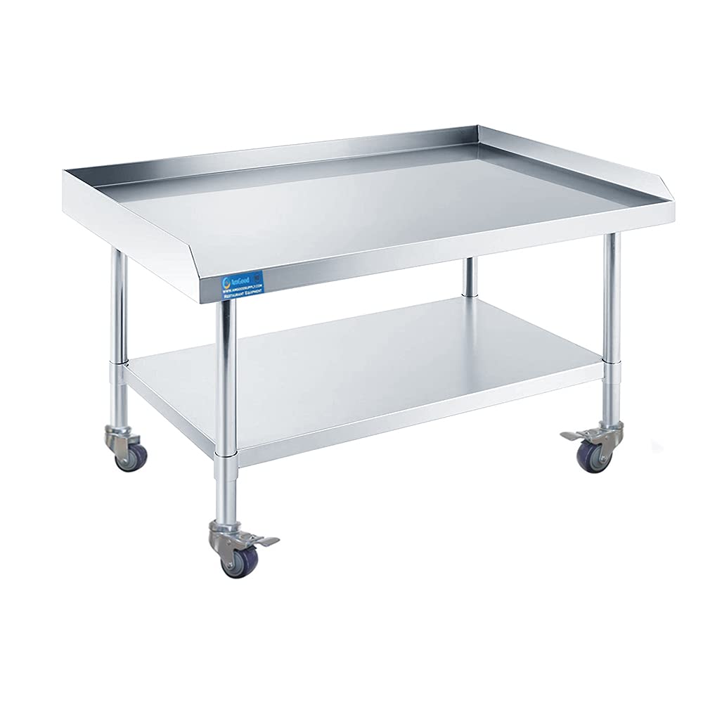 Stainless Steel Rolling Grill Table Stand 24