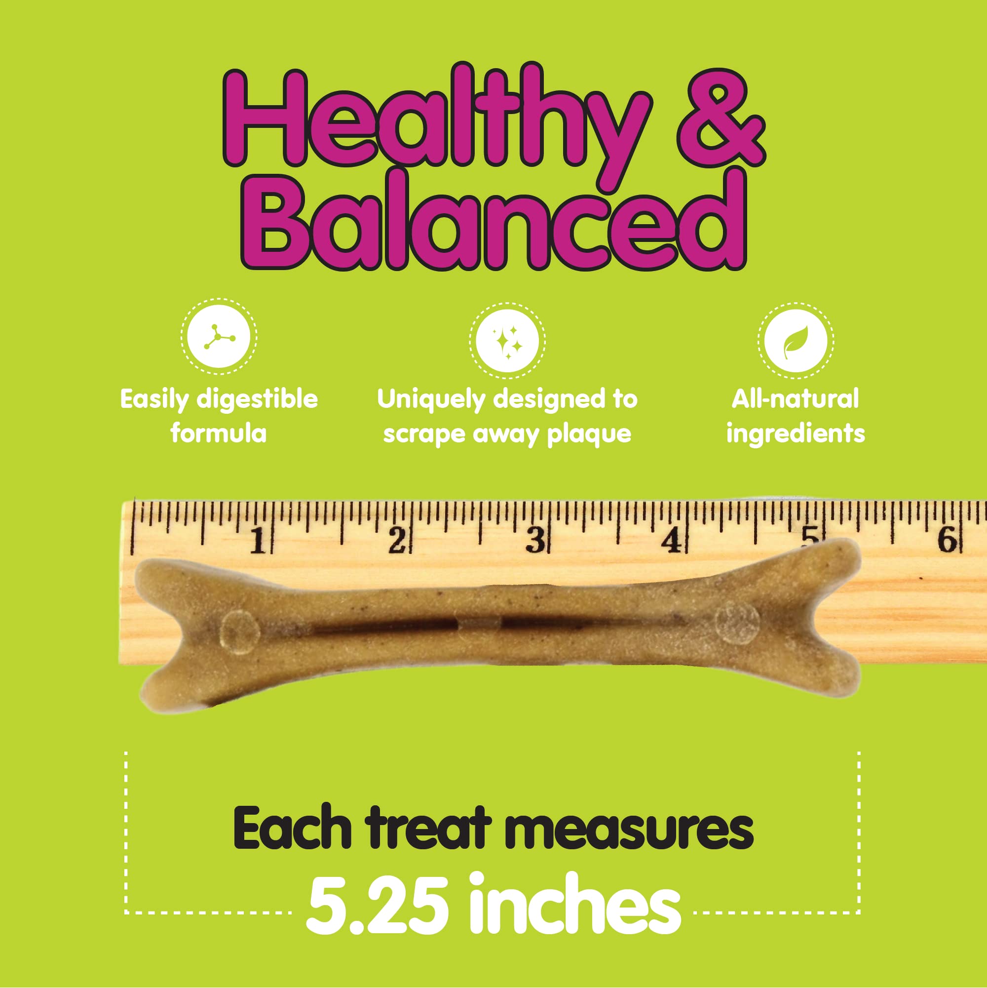 Natural Yogurt-Flavored Belly Bones for Large Dogs - Made in USA, 4 Count Dental Chews for Plaque & Tartar Control, Fresh Breath & Digestive Health - Perfect for Daily Oral Care & Training Rewards