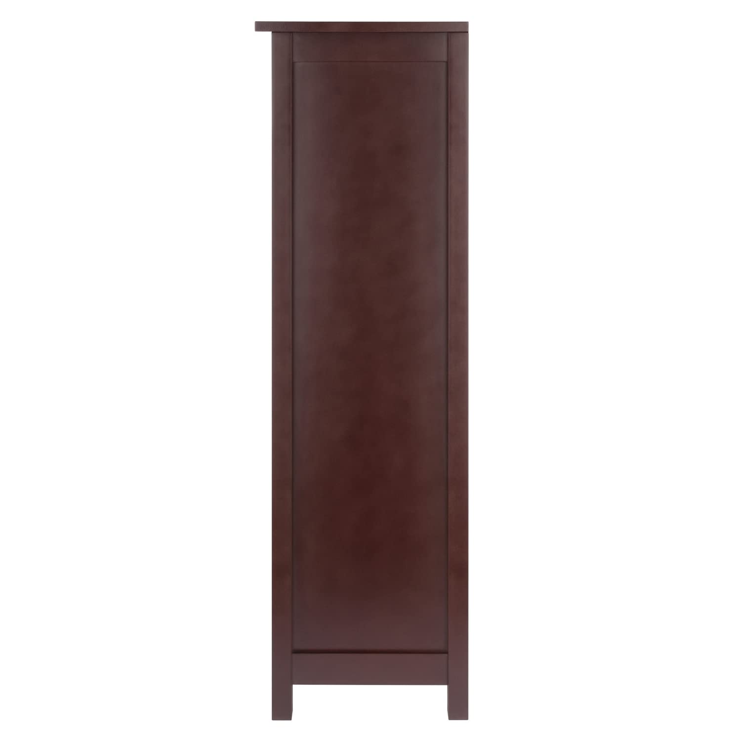 Winsome Wood Milan 6-Piece Storage Shelf with 5 Foldable Woven Baskets - Walnut Finish | Organizer for Bedroom, Bathroom, Living Room & Office | Space-Saving Home Decor