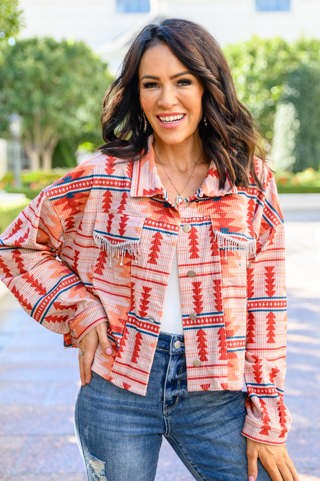 Stylish Western Print Jacket for Women - Trendy Cowboy Denim Jacket with Vintage Embroidery | Perfect for Country Music Festivals, Rodeo Events & Casual Outfits