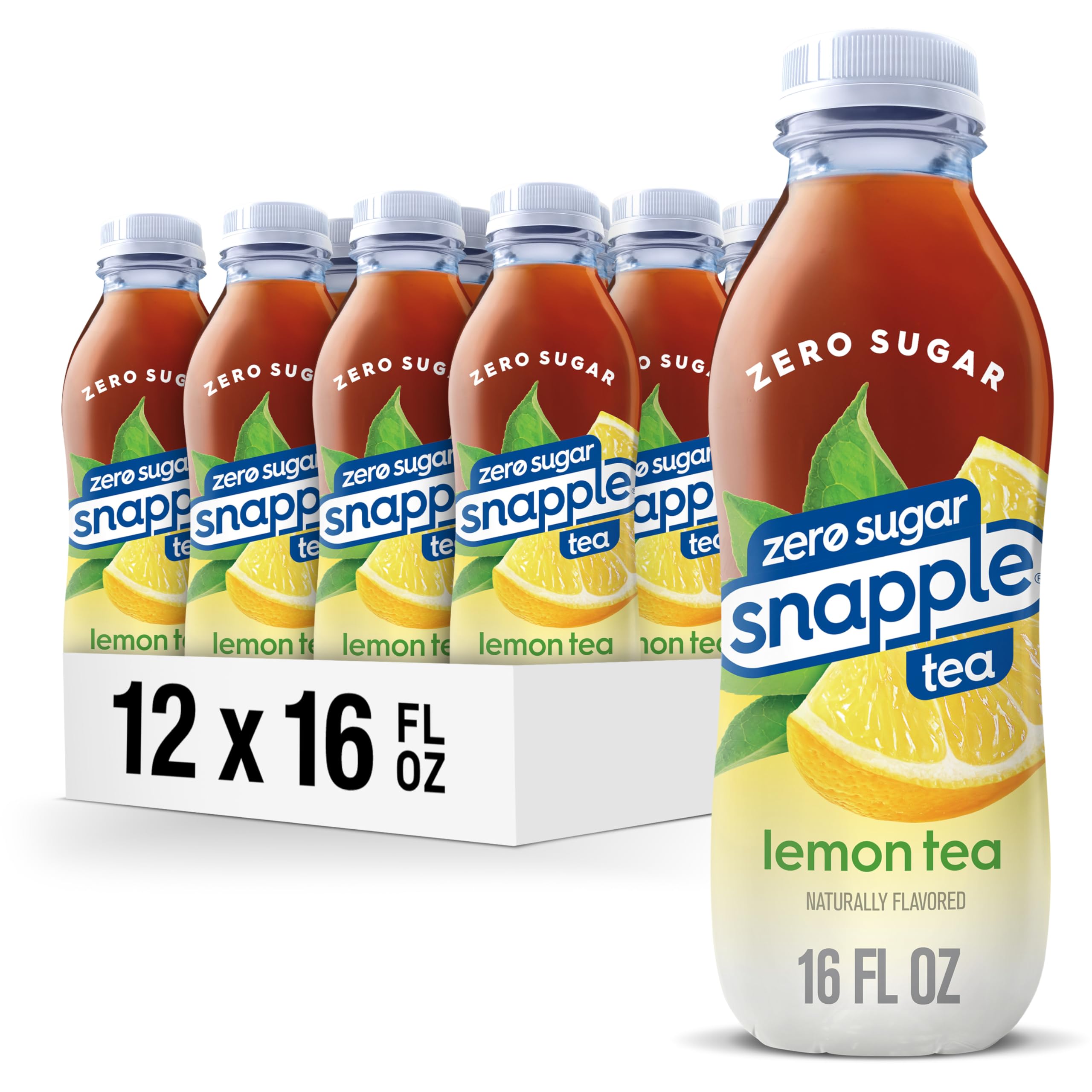 Snapple Zero Sugar Lemon Iced Tea - 16 fl oz (Pack of 12) | Sugar-Free Refreshing Drink for Summer, Picnics & Office | Low-Calorie Beverage for Weight Loss & Healthy Lifestyle