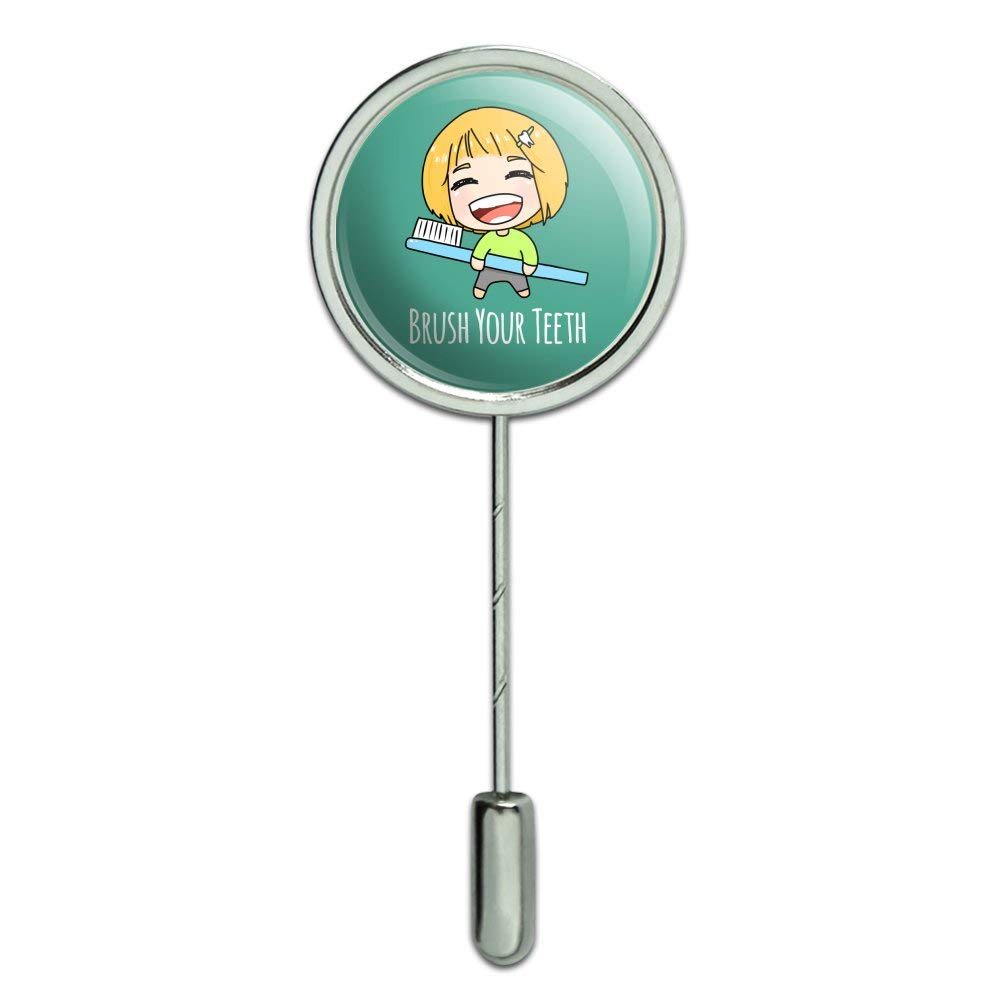 Kawaii Chibi Toothbrush Hat Brooch Pin - Cute Cartoon Graphics & More Accessory for Hats, Bags & Jackets - Perfect for Cosplay, Gifts & Fashion