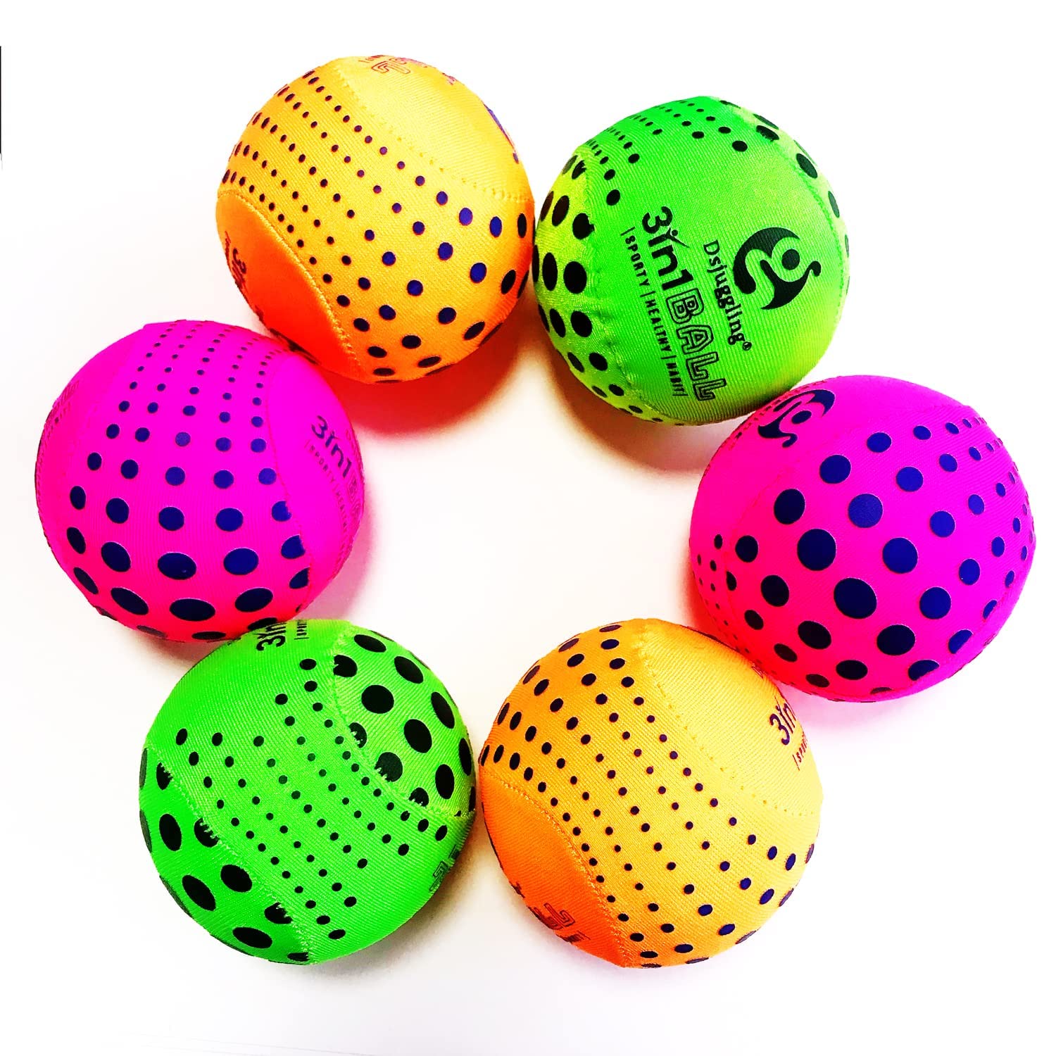 DSJUGGLING 4-Piece 60mm Washable Juggling Balls Set - 100g Each Soft Practice Balls for Beginners & Professionals (Pink) | Ideal for Circus Training, Stress Relief & Hand-Eye Coordination Exercises