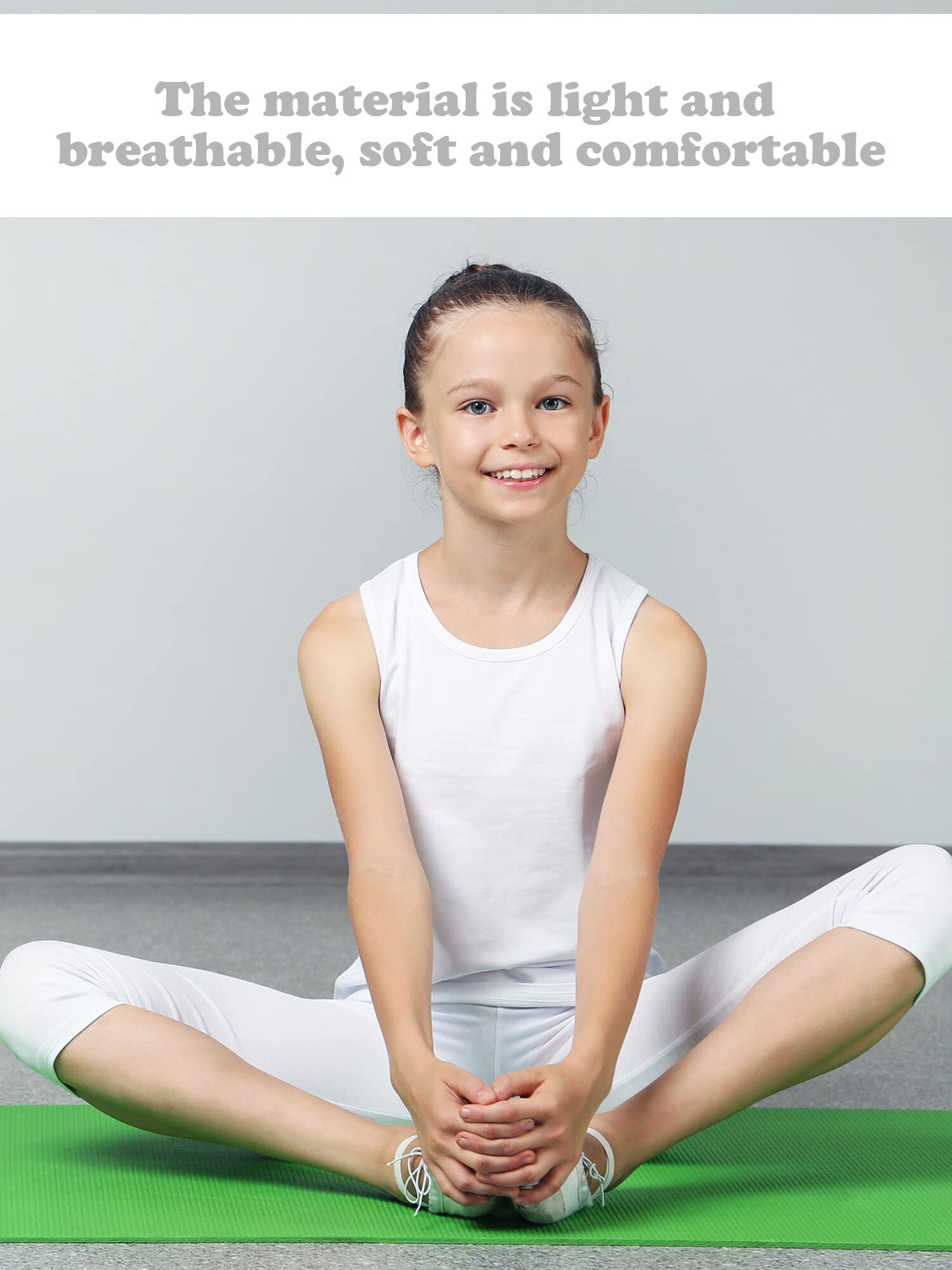 Geyoga 6-Pack Girls Dance Tank Tops - Racerback Crop Tops for Ballet, Gymnastics & Dance | Breathable Sleeveless Performance Wear for Kids & Teens | Perfect for Dance Class, Recitals & Competitions