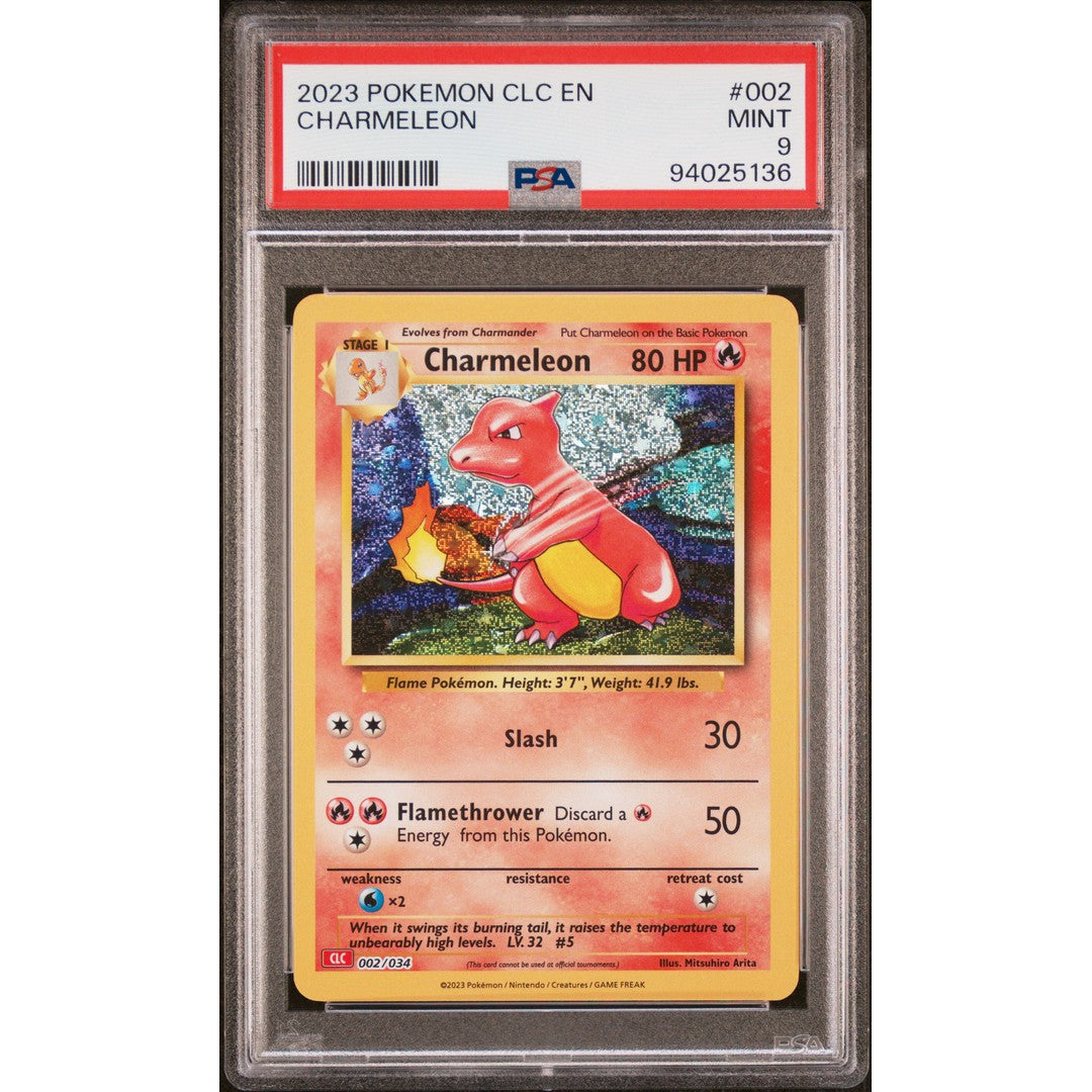 2023 Pokemon Classic Collection Charmeleon 002/034 PSA 9 Graded Card - Rare Collectible for Trading Card Game (TCG) Enthusiasts | Perfect for Display, Investment & Battles