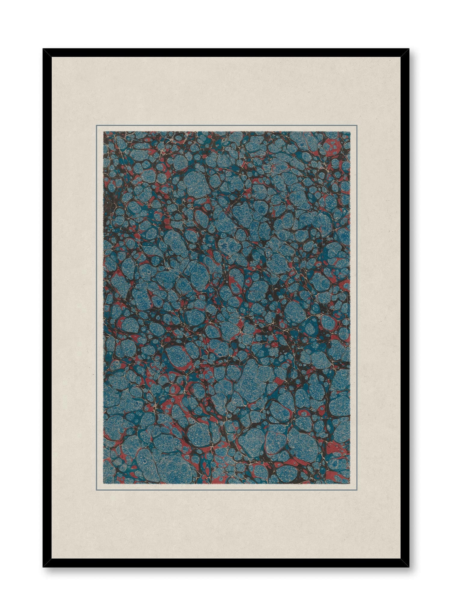 Florentine Marbling in Sapphire - Premium Art Poster for Home & Office Decor | Wall Art for Living Room, Bedroom, or Gift