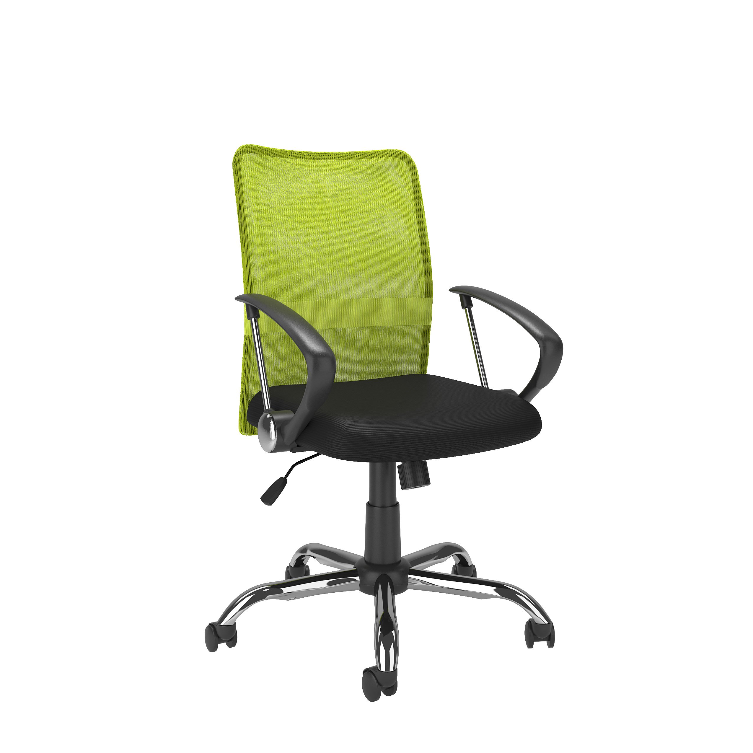 Ergonomic Office Chair with Contoured Lime Green Mesh Back - Adjustable Height Swivel Task Chair for Home & Workspace - Perfect for Long Hours Computer Work, Gaming & Study Sessions