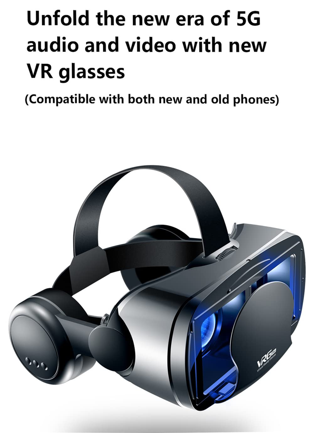 RUTXE 3D Virtual Reality VR Headset with Game Controller - Anti Blue Light Eye Care System, Adjustable for Android & iOS Smartphones - Perfect for 3D Movies, VR Gaming & Immersive Entertainment