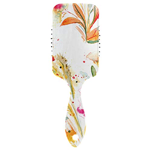 Watercolor Floral Detangling Hair Brush for Women, Men & Kids – Plastic Paddle Brush for Scalp Stimulation & Hair Growth – Adds Shine & Reduces Breakage – Perfect for Wet/Dry Hair, Styling & Detangling