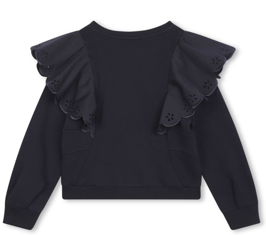 Chloe Flounce Sleeve Sweatshirt for Girls (Size 10-14A) - Cozy Pullover for School, Casual Wear & Everyday Outfits