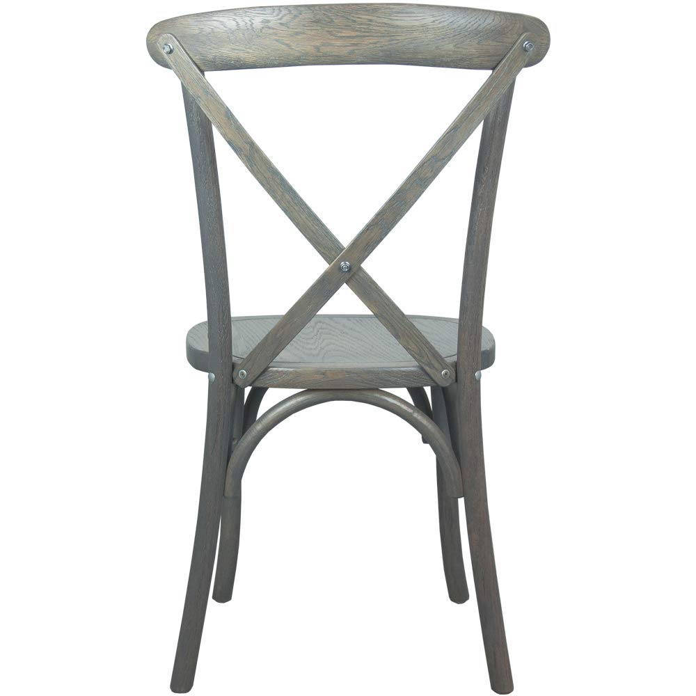 2-Pack Grey X-Back Chairs - Sturdy Metal Frame Outdoor Dining Chairs for Patio, Garden, Poolside & Backyard Relaxation