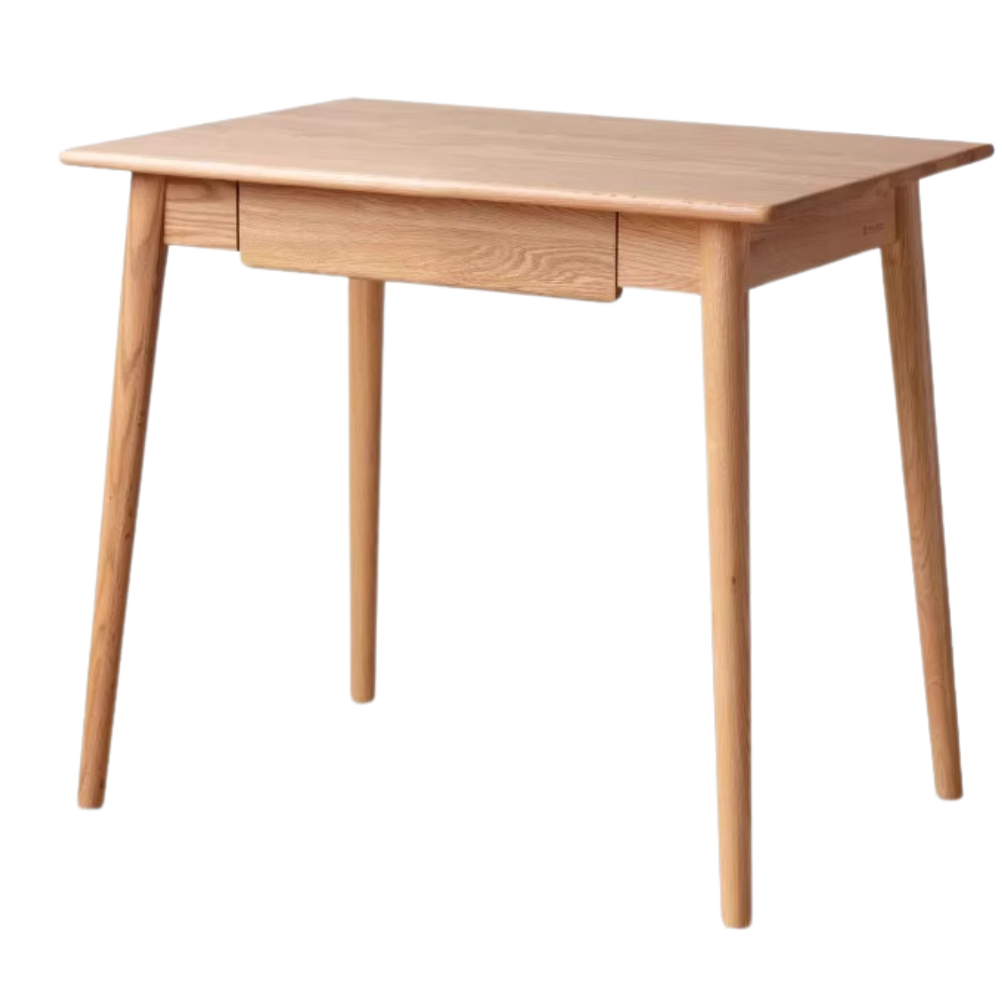 Solid Oak Wood Office Desk with Spindle-Shaped Slanted Legs - Modern Home Office Furniture for Work & Study