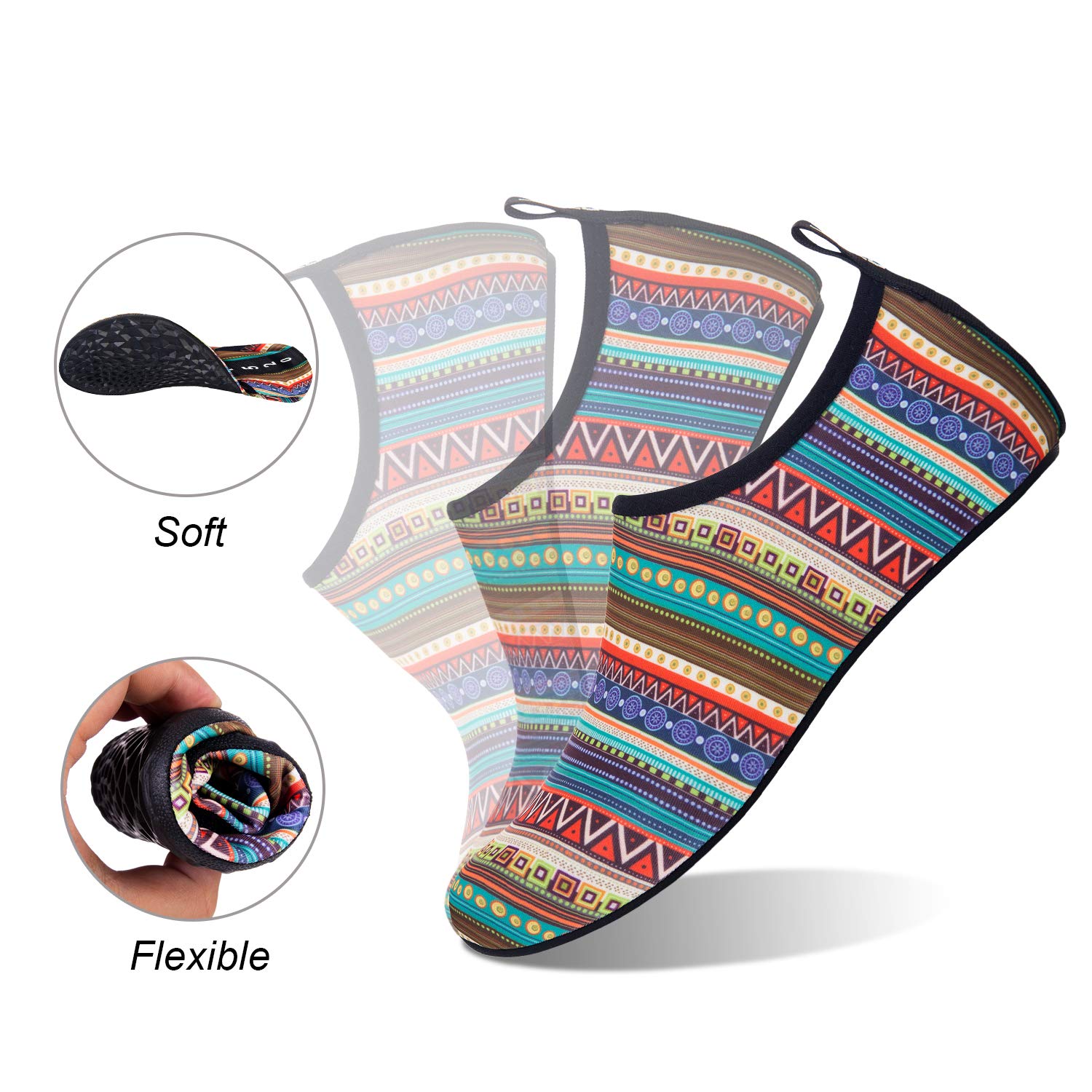 Water Shoes for Women & Men - Barefoot Quick-Dry Aqua Socks for Beach, Swim, Surf, Yoga & Exercise | Lightweight & Breathable with Translucent Soles | Perfect for Water Sports, Pool, Travel & Outdoor Activities