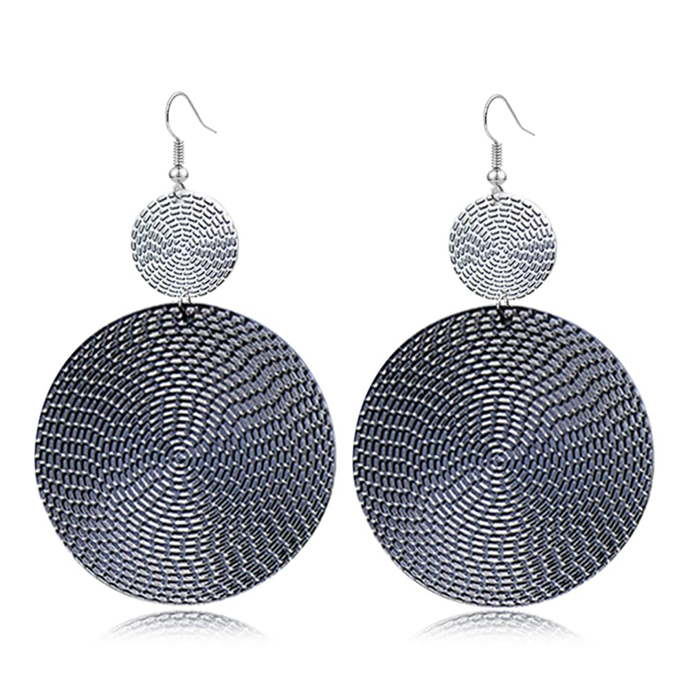 Boho Large Double Circle Dangle Drop Earrings for Women - Handmade Geometric Statement Jewelry, Exaggerated Fashion Earrings for Girls | Perfect for Parties, Weddings & Everyday Wear
