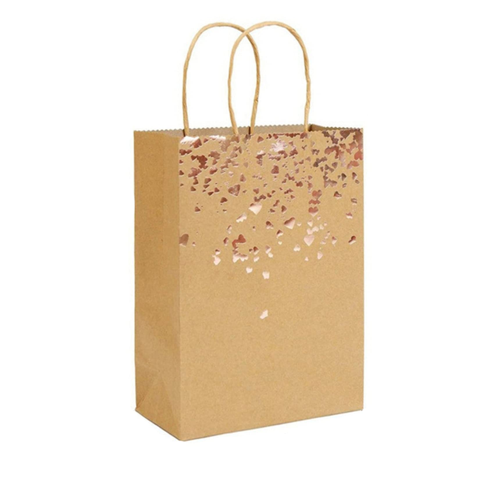 10 Pcs Holiday Gift Bags with Heart-Shaped Stars - Premium Christmas Gift Packaging for Clothing, Takeaway & Party Favors - Perfect for Christmas, Birthdays & Retail Stores