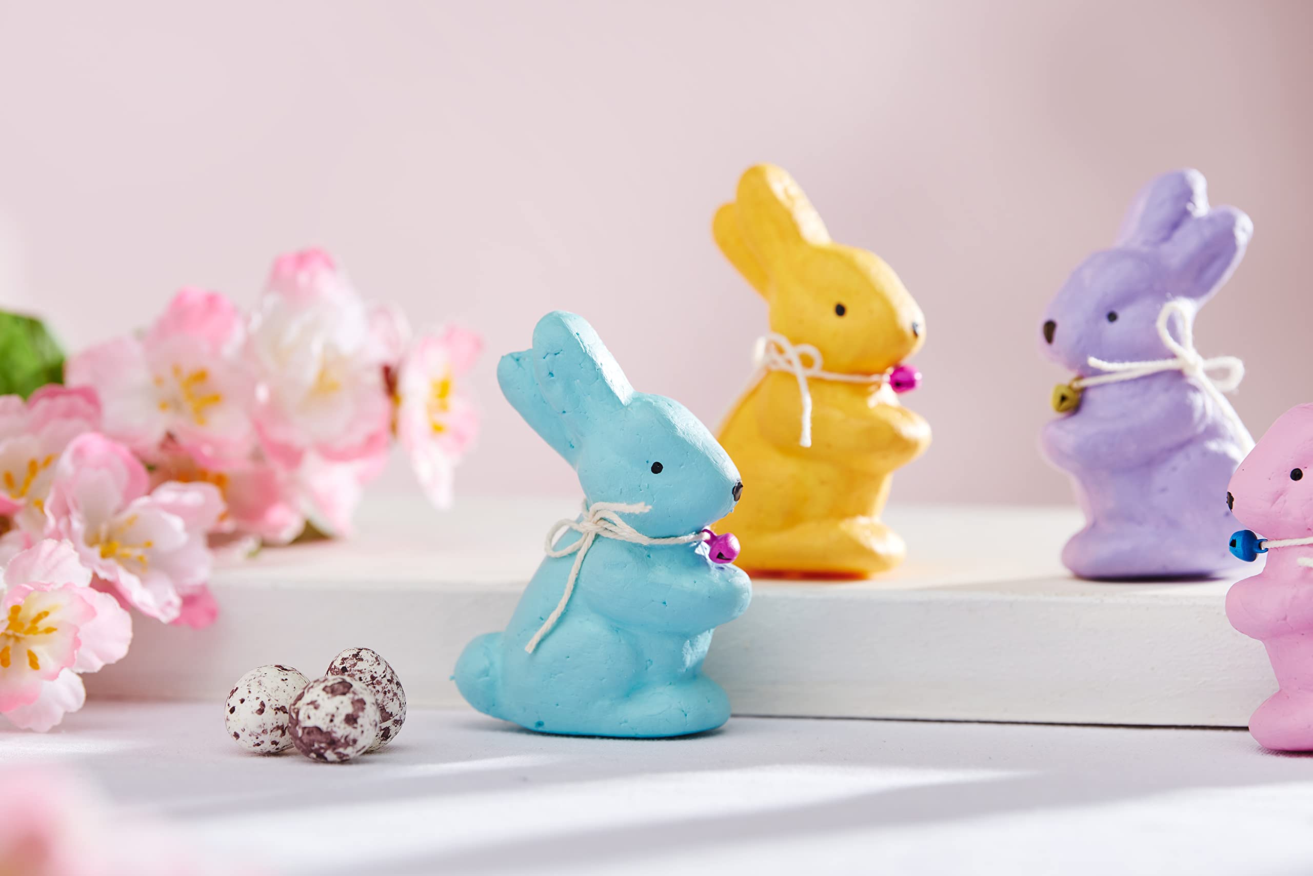 10 Pack 7cm White Polystyrene Bunny Shapes - Lightweight Styrofoam Easter Crafts for DIY Decorations, Party Favors, Spring Wreaths & Holiday Centerpieces
