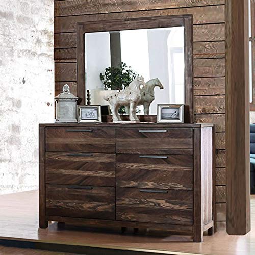 Benzara 6-Drawer Wooden Dresser in Brown - Stylish Storage Solution for Bedroom, Living Room & Office