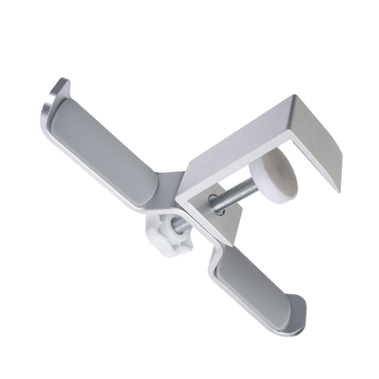 ORFOFE Aluminum Alloy Headphone Stand - Dual Headset Holder with Sturdy Base, Space-Saving Headphone Mount Organizer Rack (Silver) - Perfect for Gaming Setups, Home Office & Studio Use