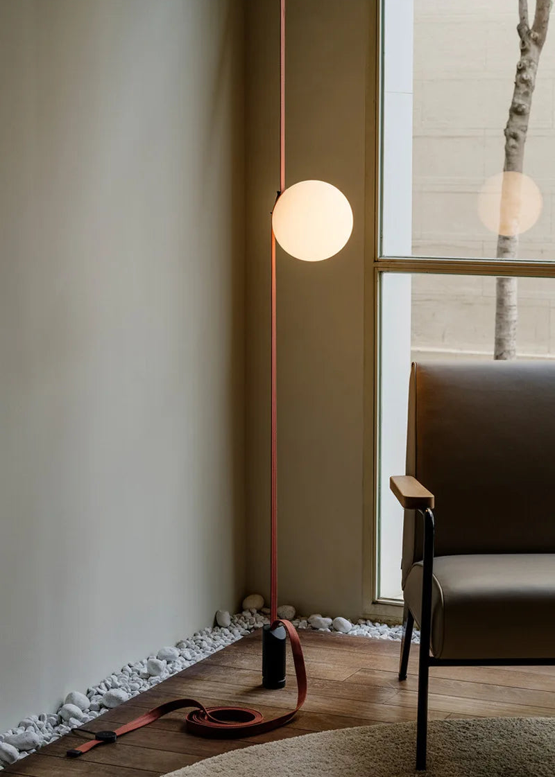 Modern Suspended Sphere Belted Pendant Light - Industrial Style Ceiling Fixture for Dining Room, Kitchen Island & Bedroom Decor