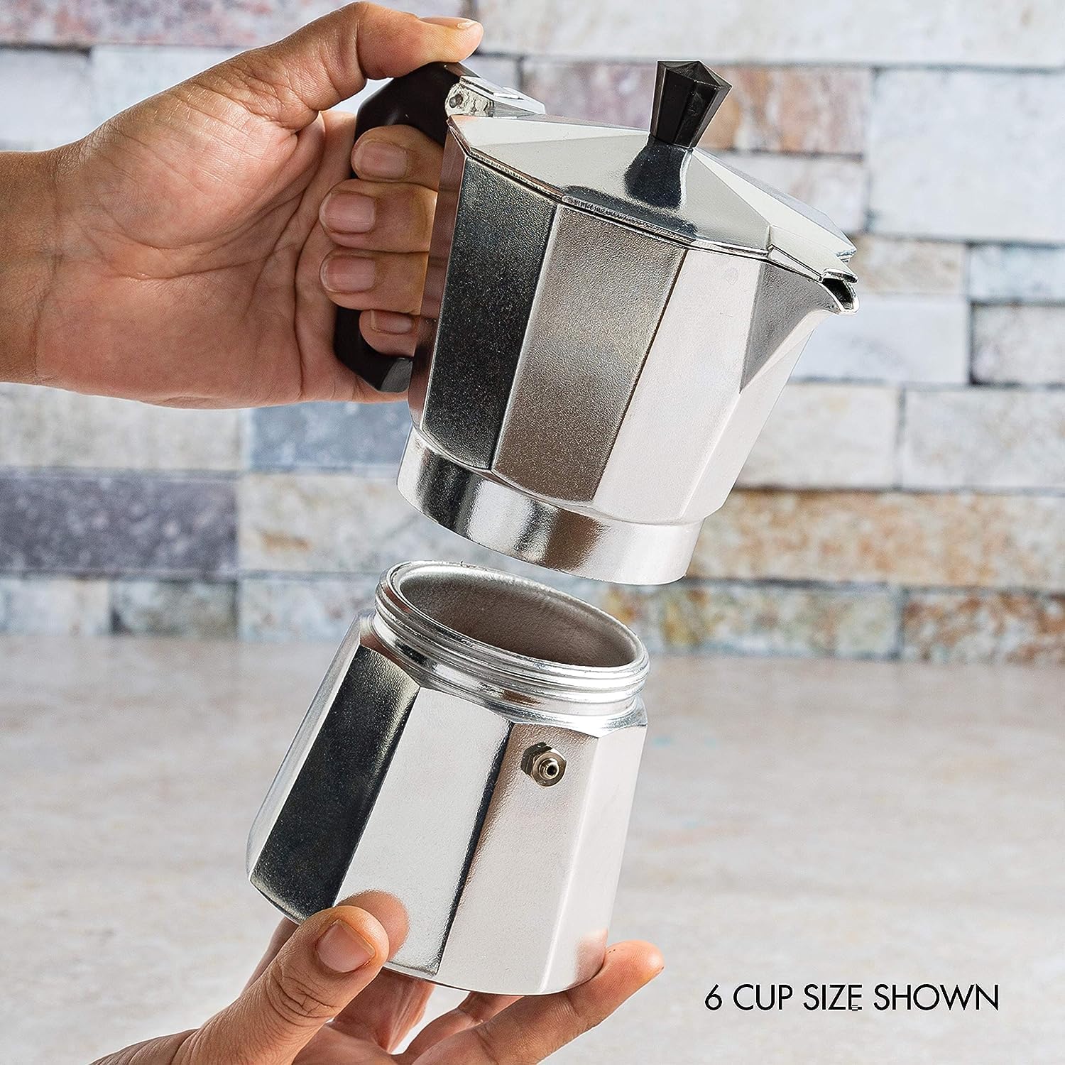 Stovetop Espresso Maker - 3 Cup Italian Moka Pot Coffee Maker (150ml, Silver) | Perfect for Home Brewing, Camping & Gifts | Classic Stovetop Coffee Maker for Rich Espresso & Strong Coffee