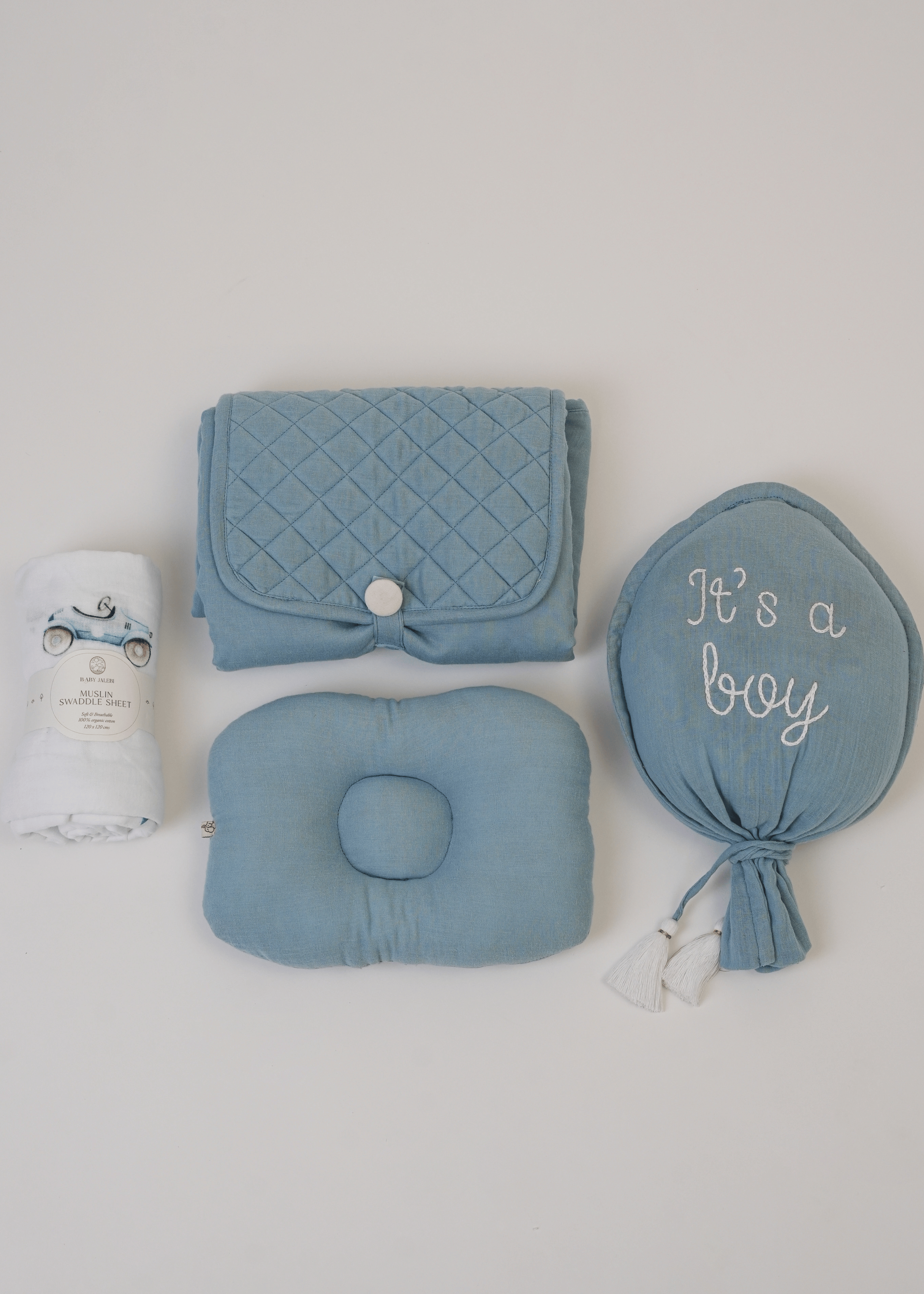 Blue Hello Baby Oval Mirror - Perfect for Nursery, Kids Room Decor & Baby Shower Gifts