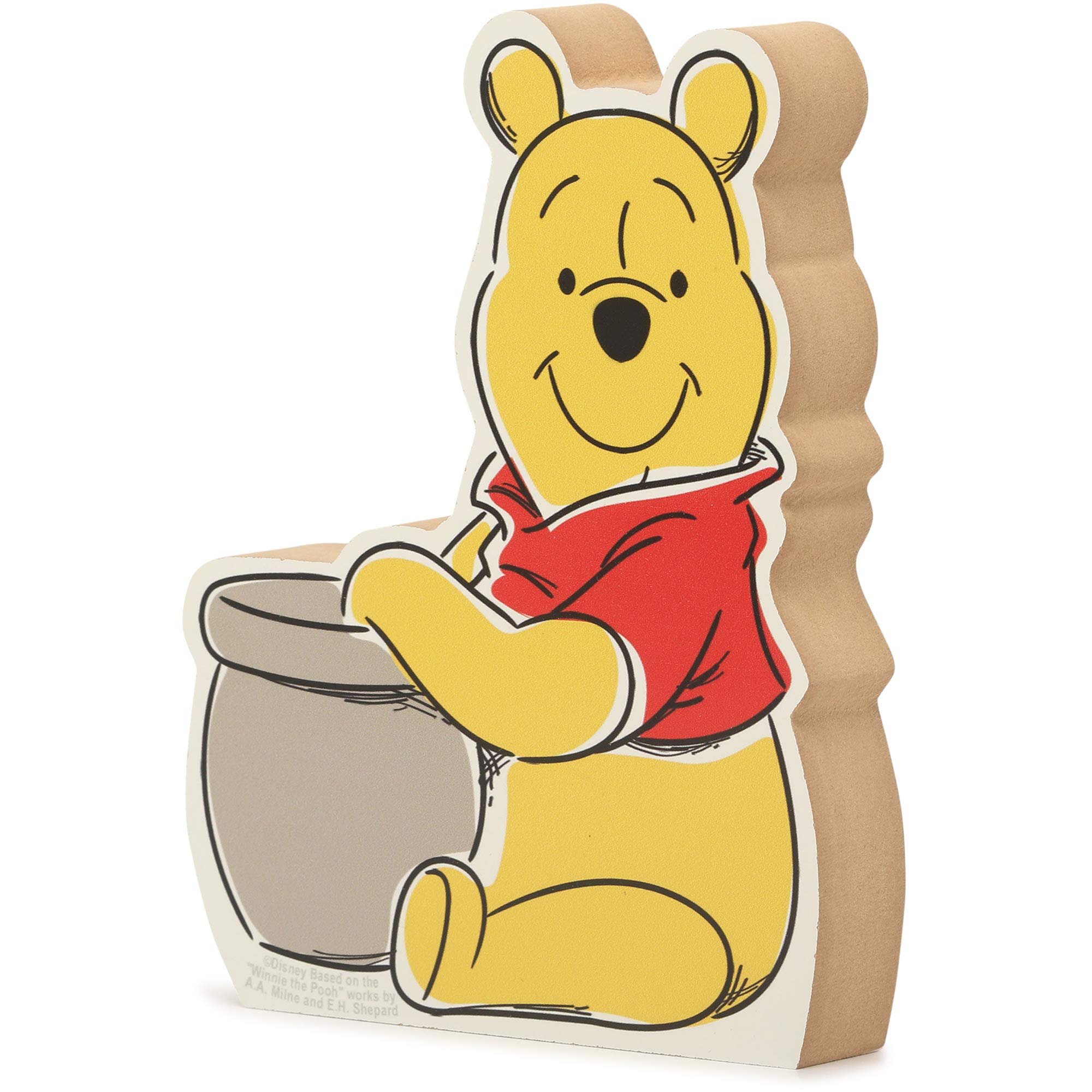 Disney Winnie the Pooh & Honey Pot Wooden Shelf Decor - Cute Kids Room, Nursery & Playroom Decoration - Perfect for Bookshelves, Dressers & Wall Display
