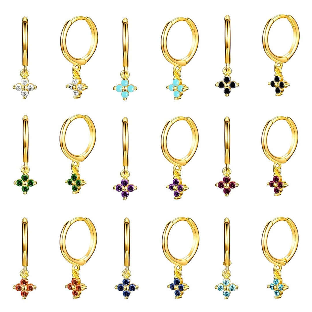 Small Flower Everyday Clip On Hoop Earrings for Women | LN0209 | Perfect for Casual Wear, Office & Special Occasions