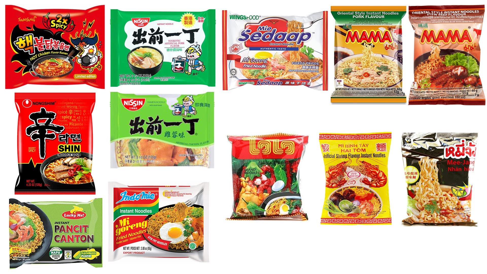INFINITEESHOP Asian Instant Ramen Variety Pack with Sardines & Free Snacks - 12 Pack Assorted Noodles | Quick Meals for Students, Office Lunch & Emergency Food Supply
