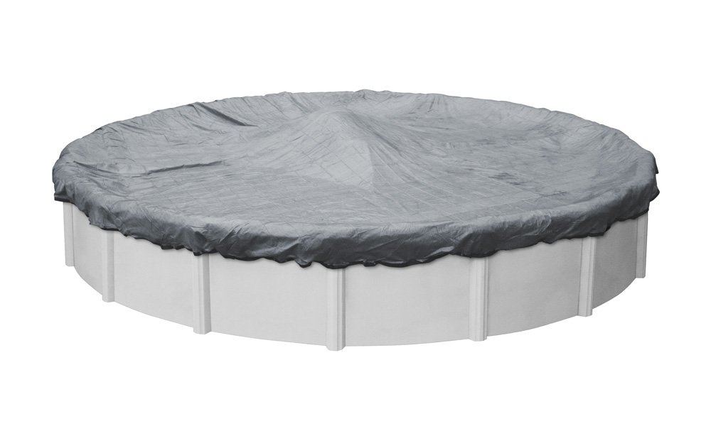Pool Mate 4028-PM 28-Foot Round Above Ground Winter Pool Cover - Heavy Duty Mesh, Gray/Black - Protects Pools from Debris & Freezing - Perfect for Winterizing Inground & Above Ground Swimming Pools