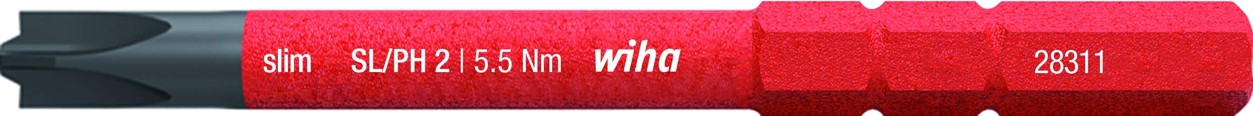 WIHA 34588 Slim Electric Screwdriver Bit - PH2 x 75mm Precision Tip for Electronics & DIY (Ref. 2831132) | Ideal for Tight Spaces & Small Screws in Phones, Laptops & Home Appliances