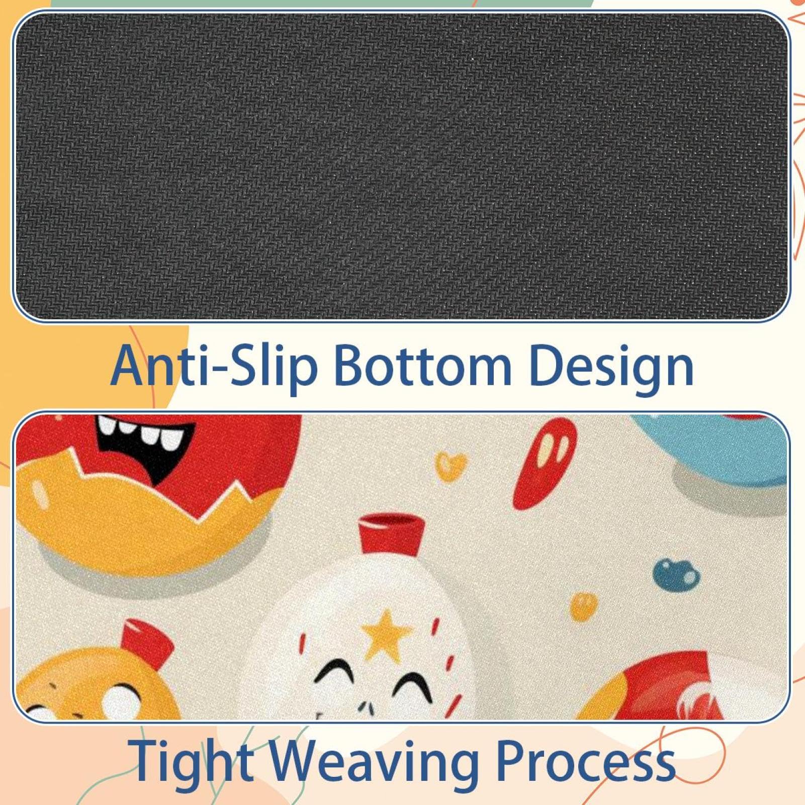 Cute Bowling Balls Emoticon Desk Mat - Non-Slip Rubber Base Gaming Mouse Pad & Keyboard Mat for Work, Office, Home & PC Gaming - Perfect for Computer Desks, Workstations & Gaming Setups