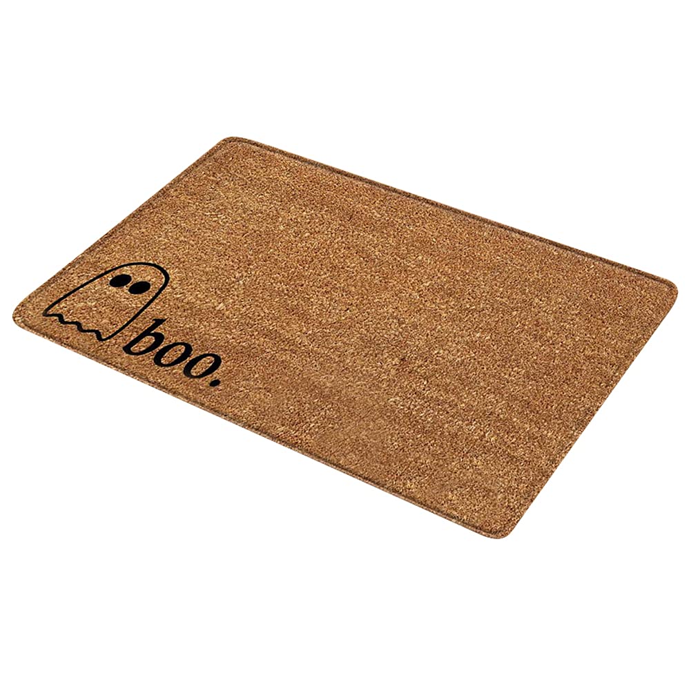 Ghost Boo Halloween Welcome Mat - Low Profile Front Door Mat for Indoor & Outdoor Use, 40x60cm, Seasonal Fall Decor, Non-Slip Entryway Rug - Perfect for Halloween Decorations, Porch, and Home Entry